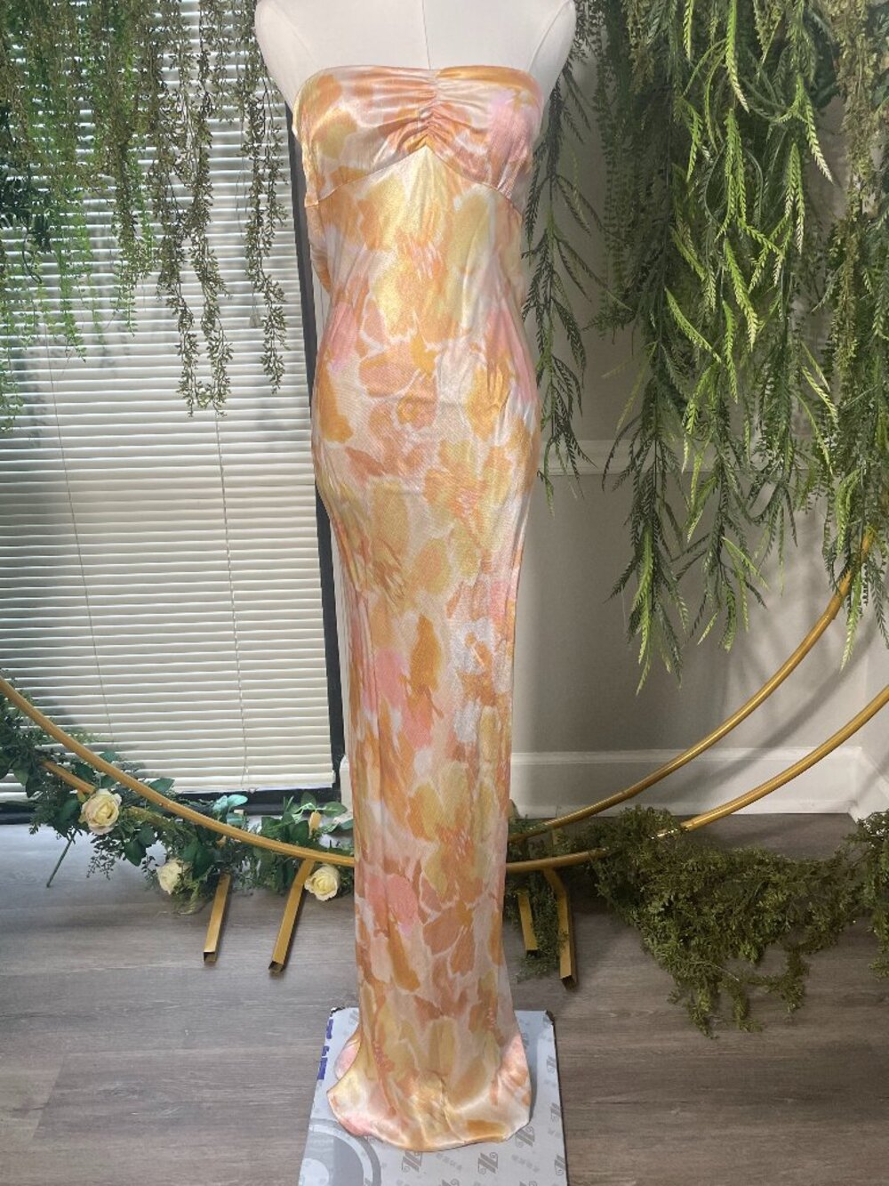 Bec + Bridge | Indi Strapless Maxi in Floral Haze